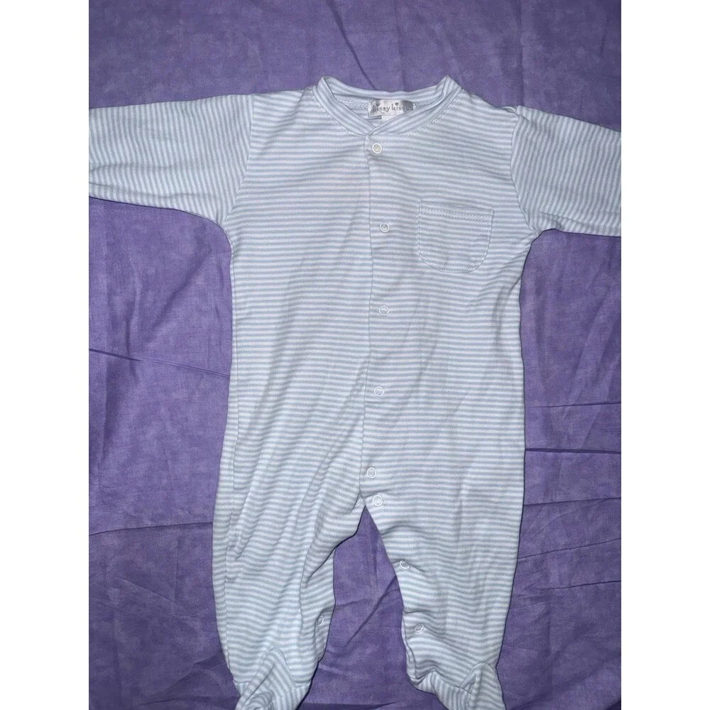 Kissy Kissy Baby Footie Light Blue Stripes size 3-6months